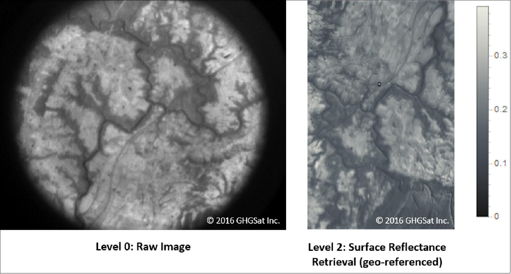 Figure 14: Sample images of Claire during the commissioning phase (image credit: GHGSat)