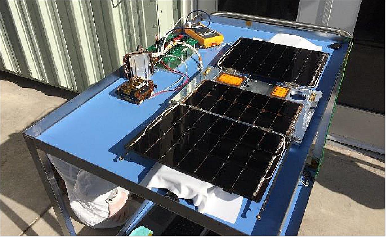 Figure 5: Testing the ASTERIA solar array under natural illumination (image credit: ASTERIA Team)