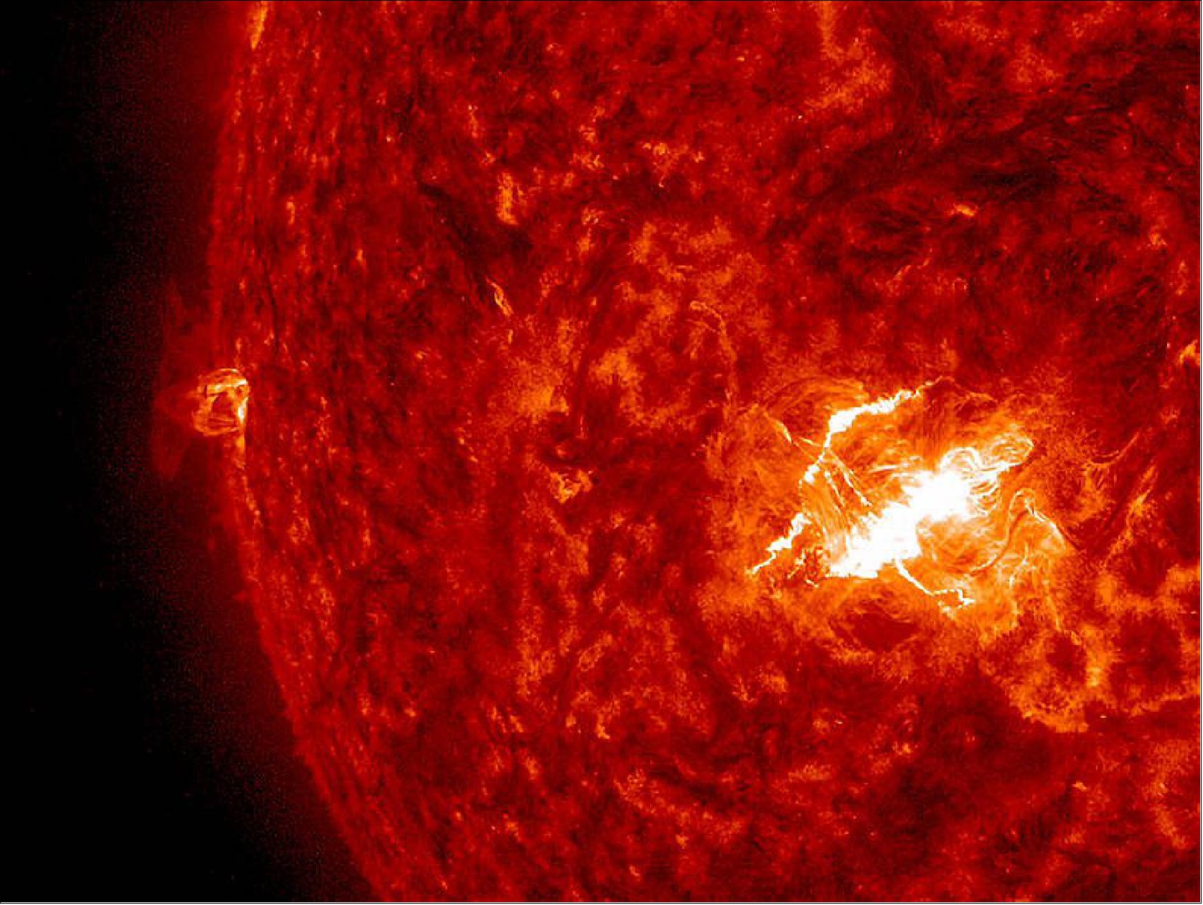Figure 20: A strong flare X2-class flare erupted on March 11, 2015 into space from an active region that was roughly facing towards Earth (image credit: NASA)