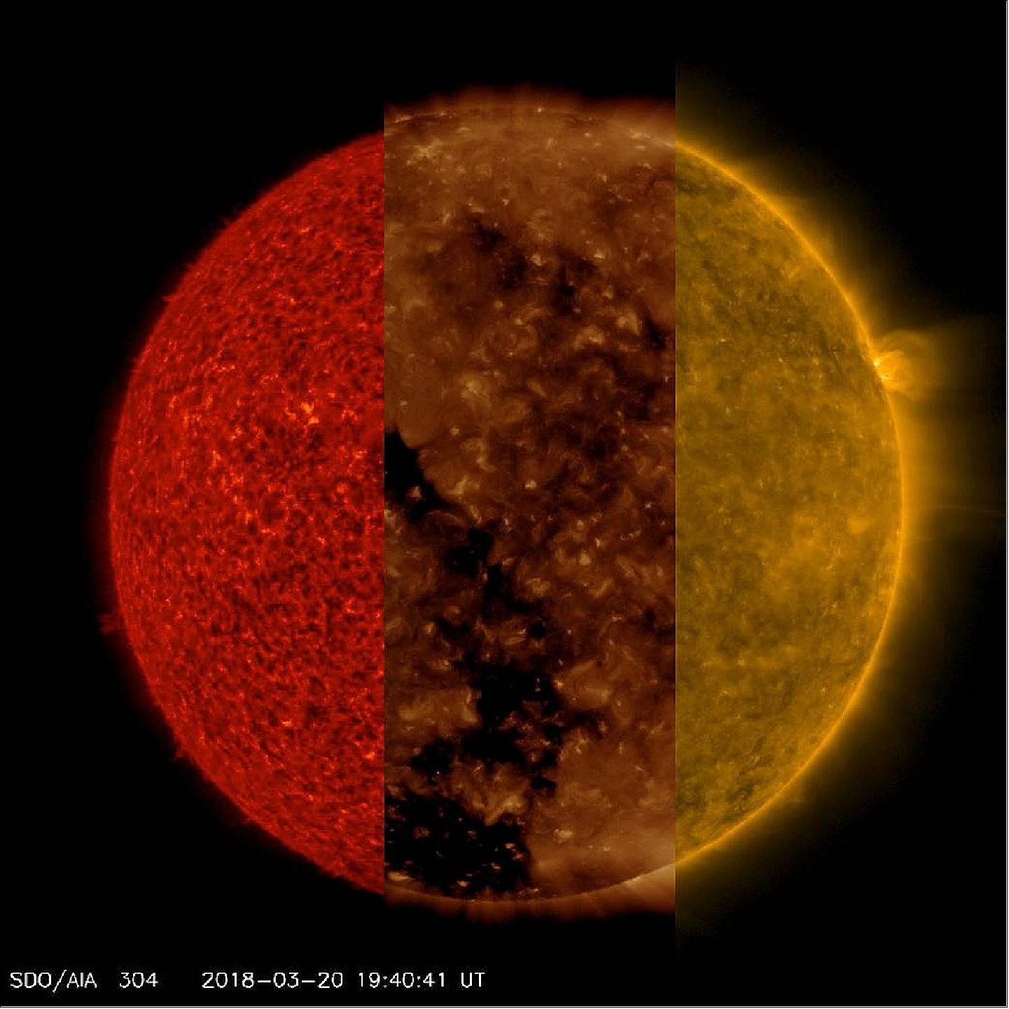 Figure 2: SDO/AIA image of the sun in three wavelengths (image credit: NASA)