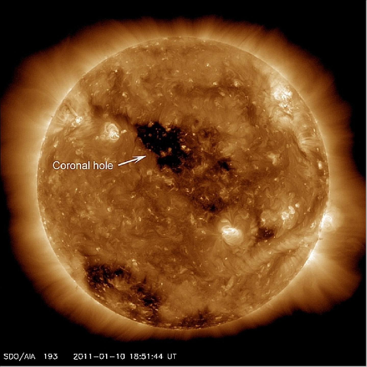 Figure 35: SDO image of the sun taken on Jan. 10, 2011 with the AIA instrument in the EUV range (image credit: NASA)