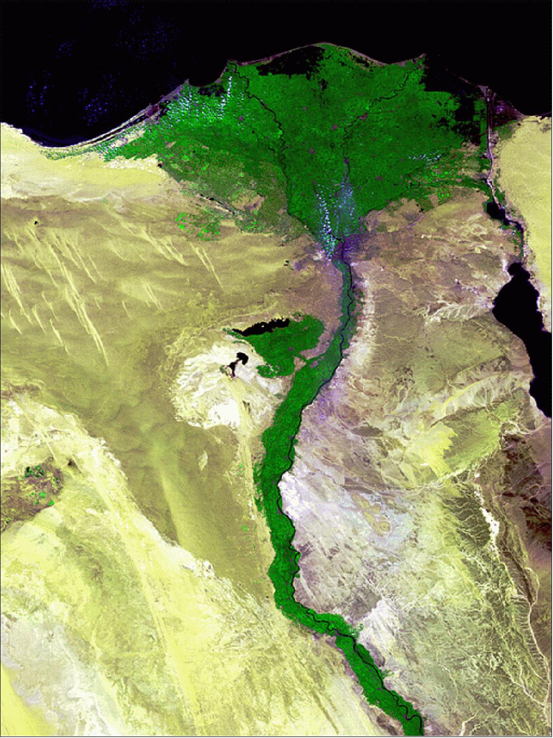 Figure 59: The Nile Delta in Egypt, acquired by PROBA-V on March 24, 2014 (image credit: ESA, VITO)