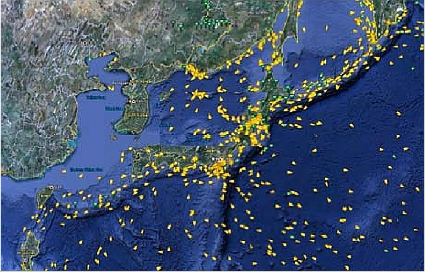 Figure 18: Vessel situation around Japan during the catastrophic tsunami (image credit: FFI)