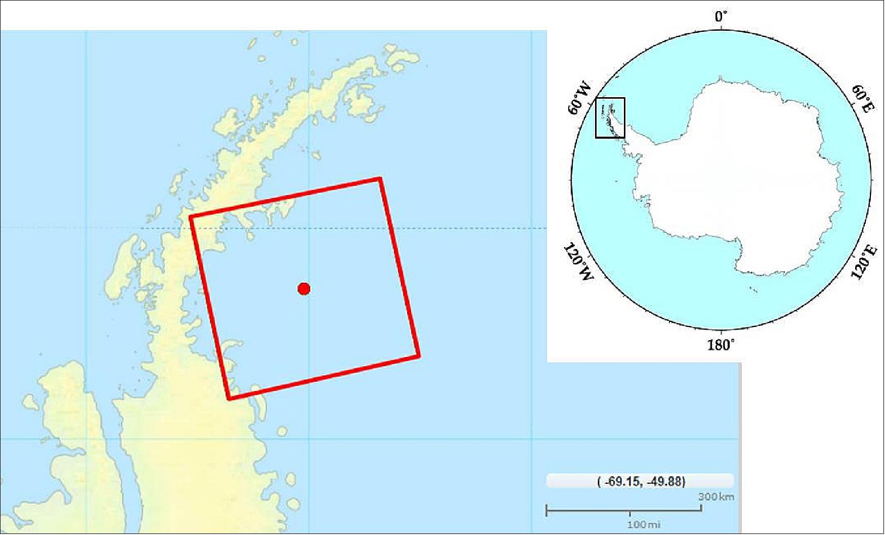 Figure 32: Antarctica observation area of ALOS-2 (image credit: JAXA)