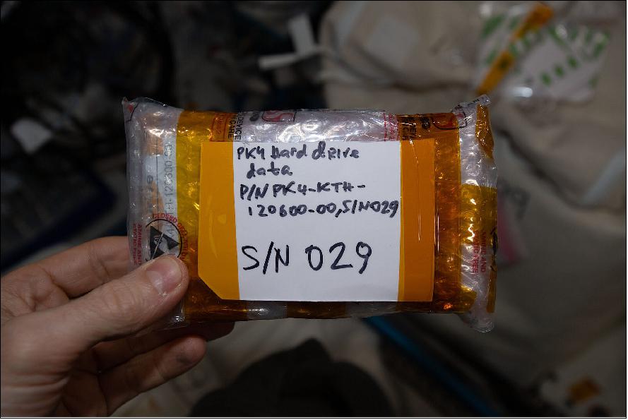 Figure 9: Hard drive from the Russian-European International Space Station experiment Plasma Kristall 4 (PK-4) packed ready for return to scientists on Earth (image credit: NASA)