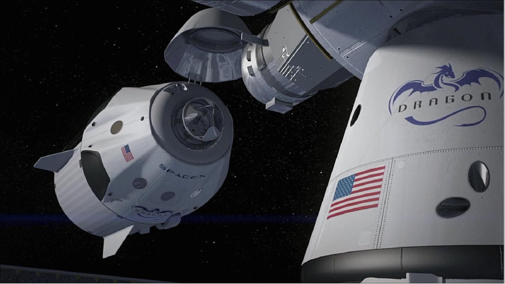 Figure 2: Animation of the SpaceX Dragon V2 docking with the ISS (image credit: SpaceX)