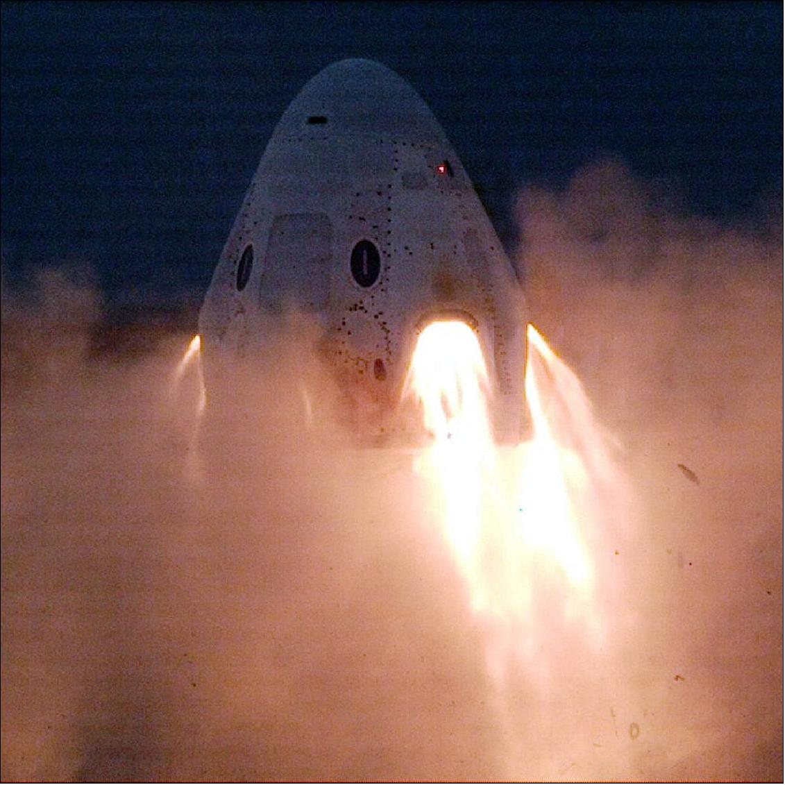 Figure 26: The tests will help validate the launch escape system ahead of Crew Dragon's in-flight abort demonstration planned as part of NASA's Commercial Crew Program. SpaceX and NASA will now review the data from Thursday's test, perform detailed hardware inspections, and establish a target launch date for the In-Flight Abort Test (image credit: NASA)