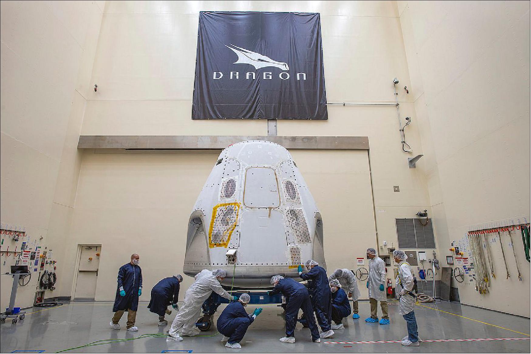 Figure 23: SpaceX’s Crew Dragon spacecraft that will deliver astronauts Doug Hurley and Bob Behnken to the International Space Station, has arrived at Cape Canaveral for launch preparations (image credit: SpaceX)