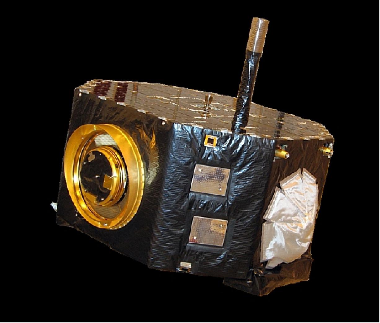 Figure 9: Photo of the IBEX spacecraft with the exposed IBEX-Lo sensor on the left (image credit: OSC)