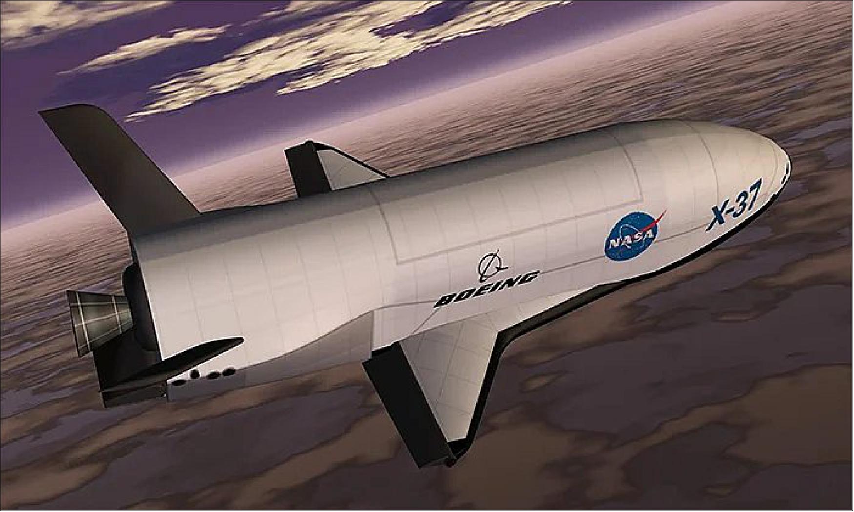 Figure 11: Artist's depiction of an X-37 space plane in flight (image credit: Boeing)