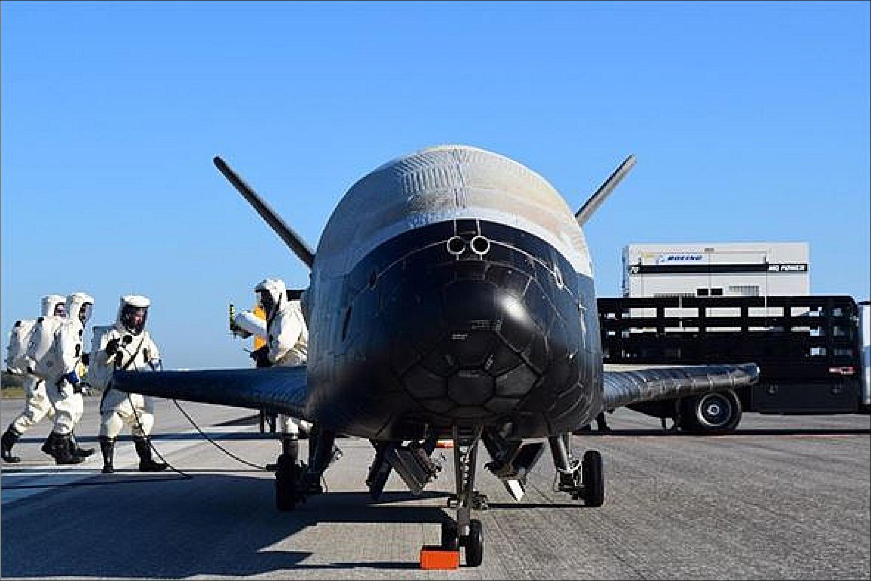 Figure 1: The X-37B Orbital Test Vehicle-4 landed at Kennedy Space Center (image credit: USAF)