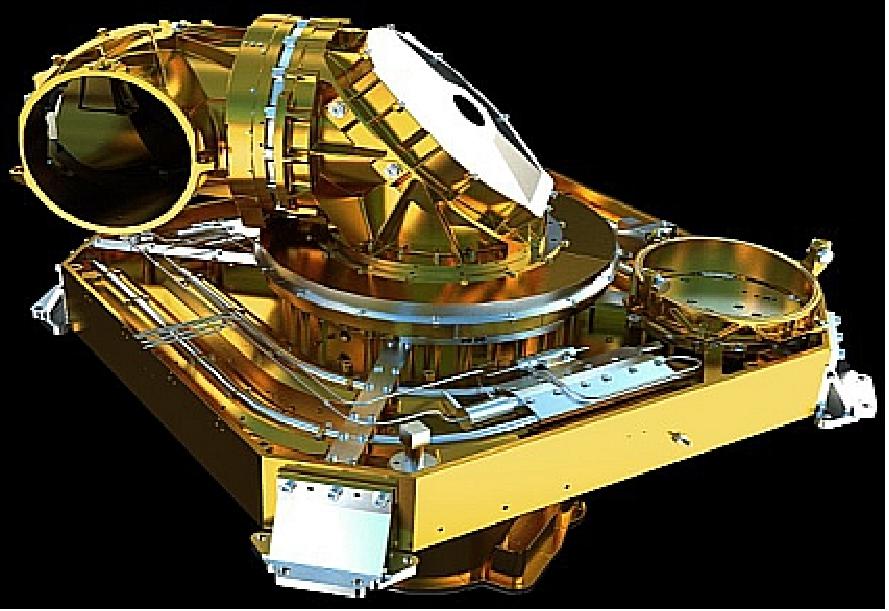Figure 32: Tesat Spacecom 2nd generation LCT instrument showing the space side with hemispherical coarse pointing unit (image credit: Tesat)