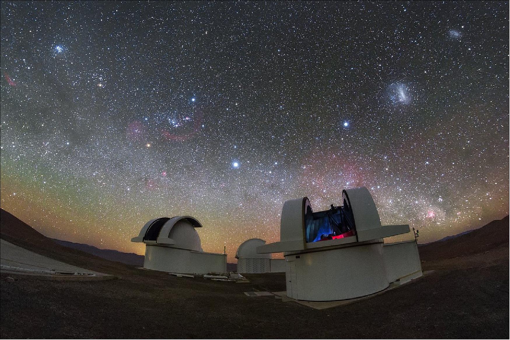 Figure 1: The telescopes of the SPECULOOS Southern Observatory gaze out into the stunning night sky over the Atacama Desert, Chile (image credit: ESO, P. Horálek) 2)