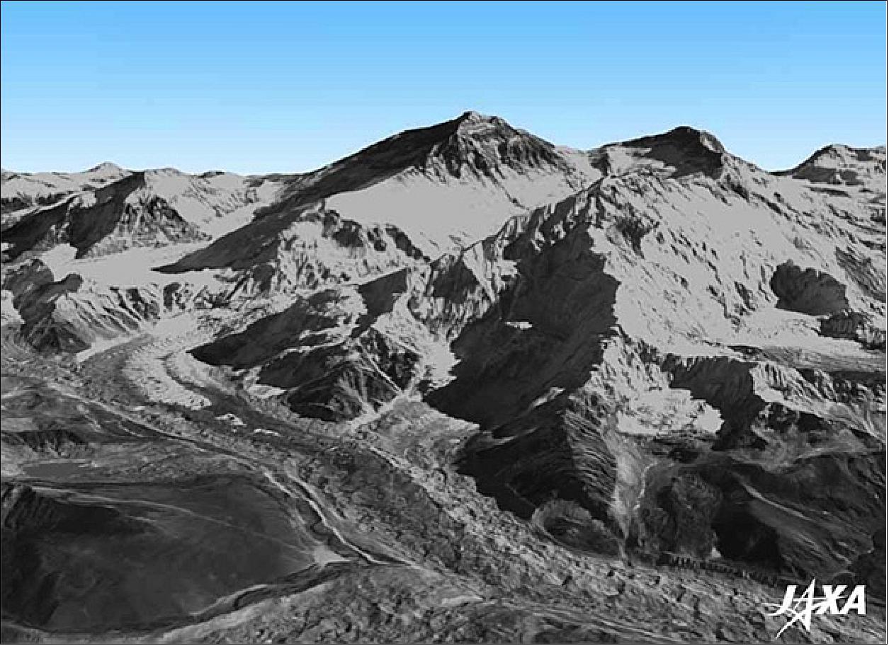 Figure 20: Digital 3D map image example of Mt. Everest (image credit: JAXA)