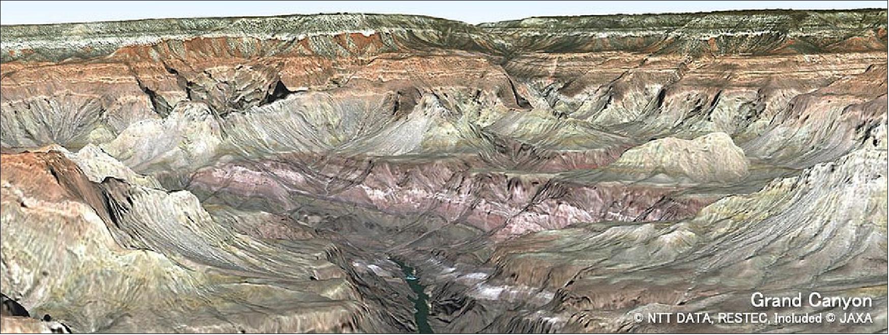 Figure 12: Sample 3D image of a portion of the Grand Canyon (image credit: NTT Data, RESTEC, JAXA)