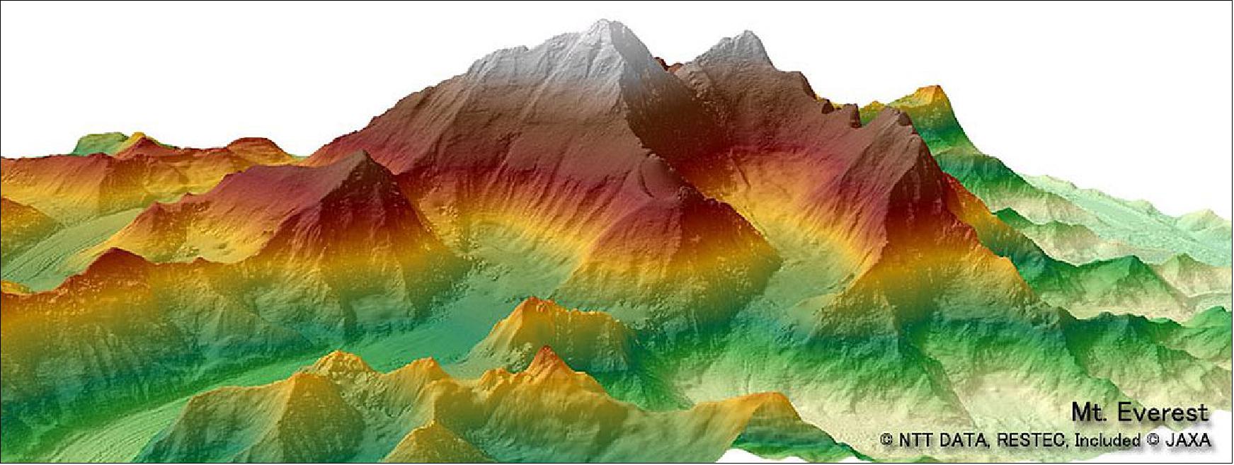 Figure 11: Sample digital 3D image of Mount Everest (image credit: NTT Data, RESTEC, JAXA)