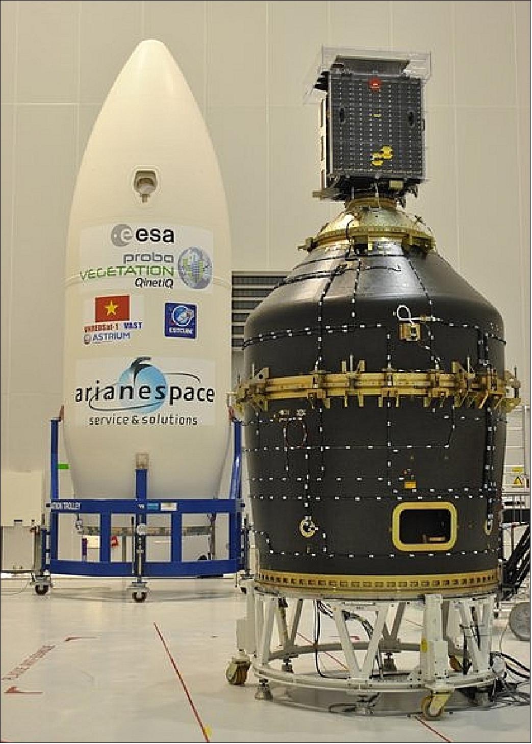 Figure 3: Photo of PROBA-V on top of the VESPA system on April 15, 2013 (image credit: ESA-Karim Mellab)