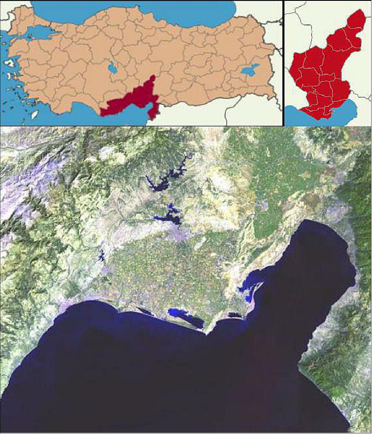 Figure 38: The map and satellite image of the study area (image credit: Istanbul Technical University)