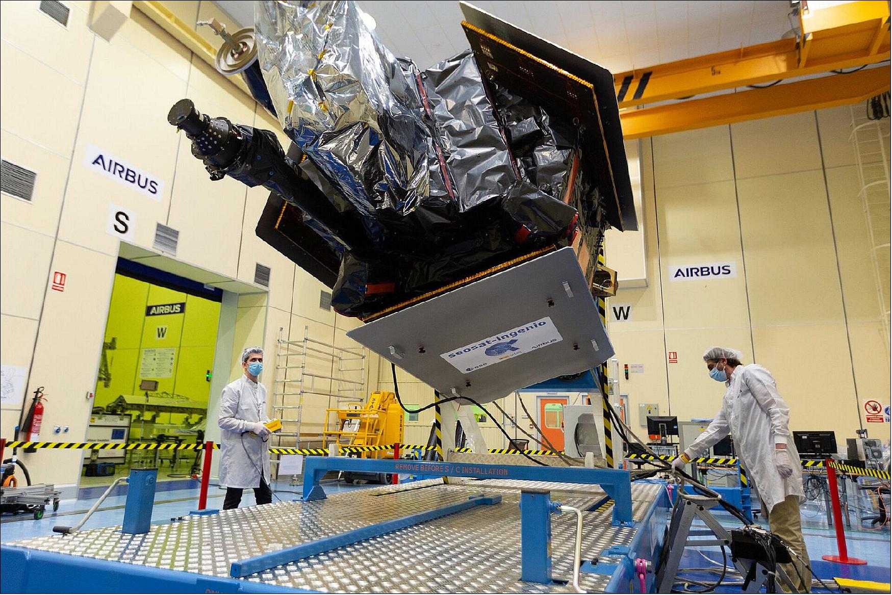 Figure 14: Photo of the SEOSAT-Ingenio spacecraft at Airbus prior to shipment (image credit: Airbus)