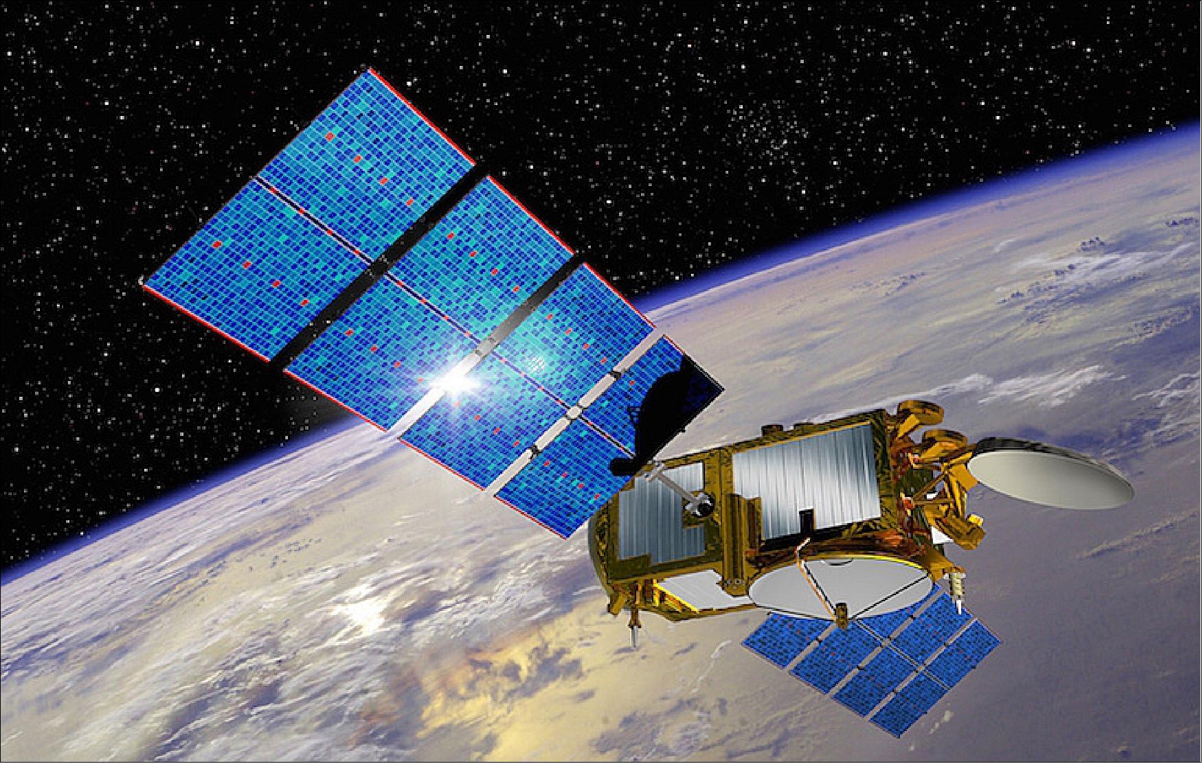 Figure 3: Artist's rendition of the deployed Jason-3 spacecraft (image credit: CNES)