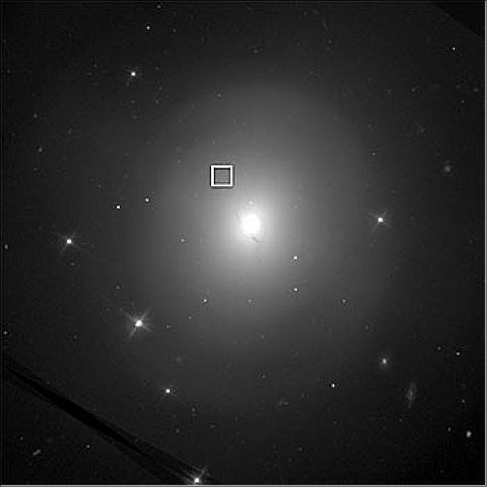 Figure 21: The box indicates where the now-faded afterglow was located (image credit: Northwestern University)