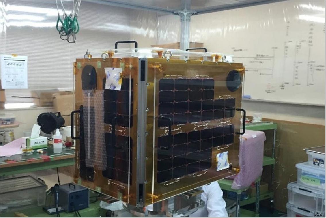 Figure 1: Photo of the Diwata-1 microsatellite - serving as a training platform and pave the way for the Filipino Team to further develop their skills in space technology (image credit: DOST)