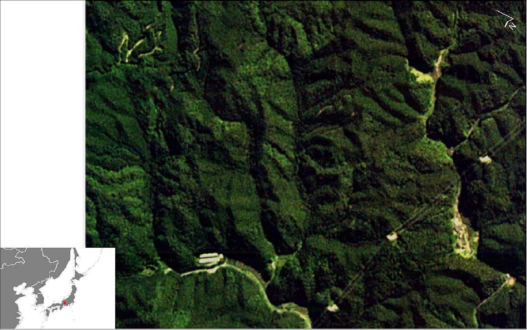 Figure 11: HPT (High Precision Telescope) image of the Kamo District, Gifu Prefecture, Japan, captured on 18 May 2016 at 15:45:22 JST (image credit: Tohoku University)
