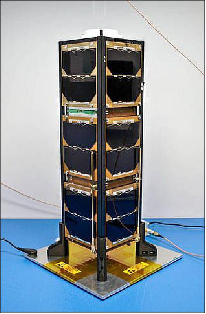 Figure 12: Bobcat-1 with its deployable antenna stowed. Bobcat-1 will experiment with the GNSS inter-constellation time offset from low-Earth orbit. GNSS time-offset estimations are critical for users with a limited visibility of GNSS satellites, such as users at high altitudes (image credit: NASA)