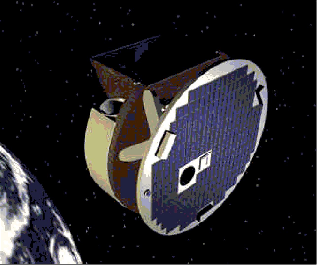 Figure 2: Artist's rendering of the SciSat spacecraft (image credit: Bristol Aerospace)