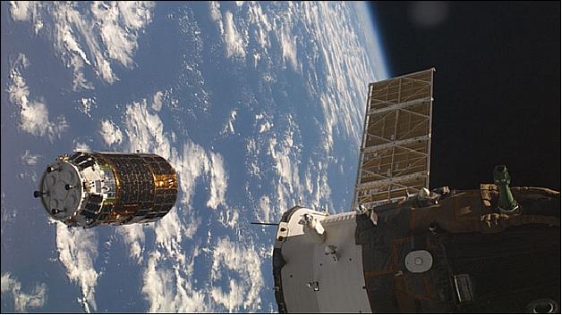 Figure 1: Photo of Japan's HTV-1 approaching the ISS (image credit: NASA)