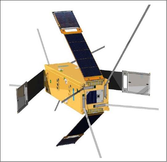 Figure 1: View of the deployed Delfi-C3 spacecraft (image credit: TU Delft)