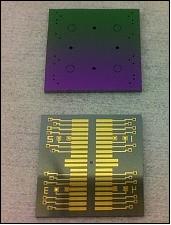 Figure 5: µValve chip seen from the backside to the left and top side to the right (image credit: PRECISE consortium)