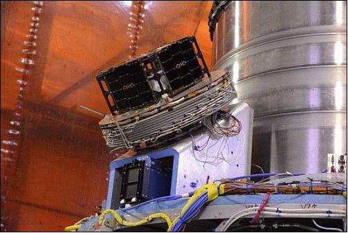 Figure 5: Photo of the AISat nanosatellite integrated on the PSLV C-23 upper stage (image credit: DLR)