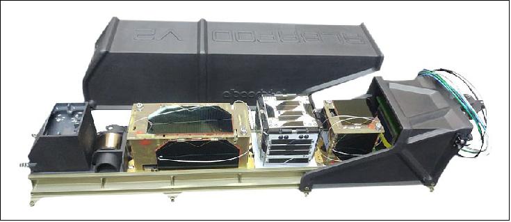 Figure 1: PocketQubes integrated in AlbaPod deployer prior to launch. Left to right: 2P ATL-1, 1P FOSSASAT-1, 1P SMOG-P and 1P TRSI-1 (image credit: Alba Orbital)