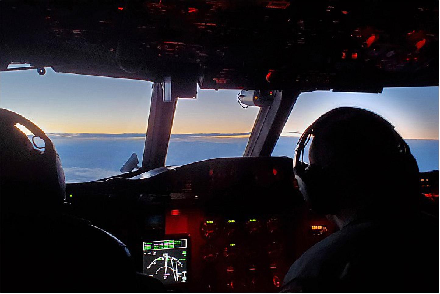 Figure 41: While millions of people hunkered down below, a small team of NASA-funded scientists flew over and into the storm to make measurements and better understand the evolution of winter storms. The multi-year Investigation of Microphysics and Precipitation for Atlantic Coast-Threatening Storms (IMPACTS) mission is the first comprehensive study of snowstorms across the Eastern United States in nearly 30 years. The science team includes researchers from NASA, several universities, the National Center for Atmospheric Research, and the National Oceanic and Atmospheric Administration (NOAA). NASA scientist Adrian Loftus shot several photos (above and below) in the late afternoon on January 29 while serving as mission scientist on NASA’s P-3 Orion research plane (photo credit: NASA Earth Observatory)
