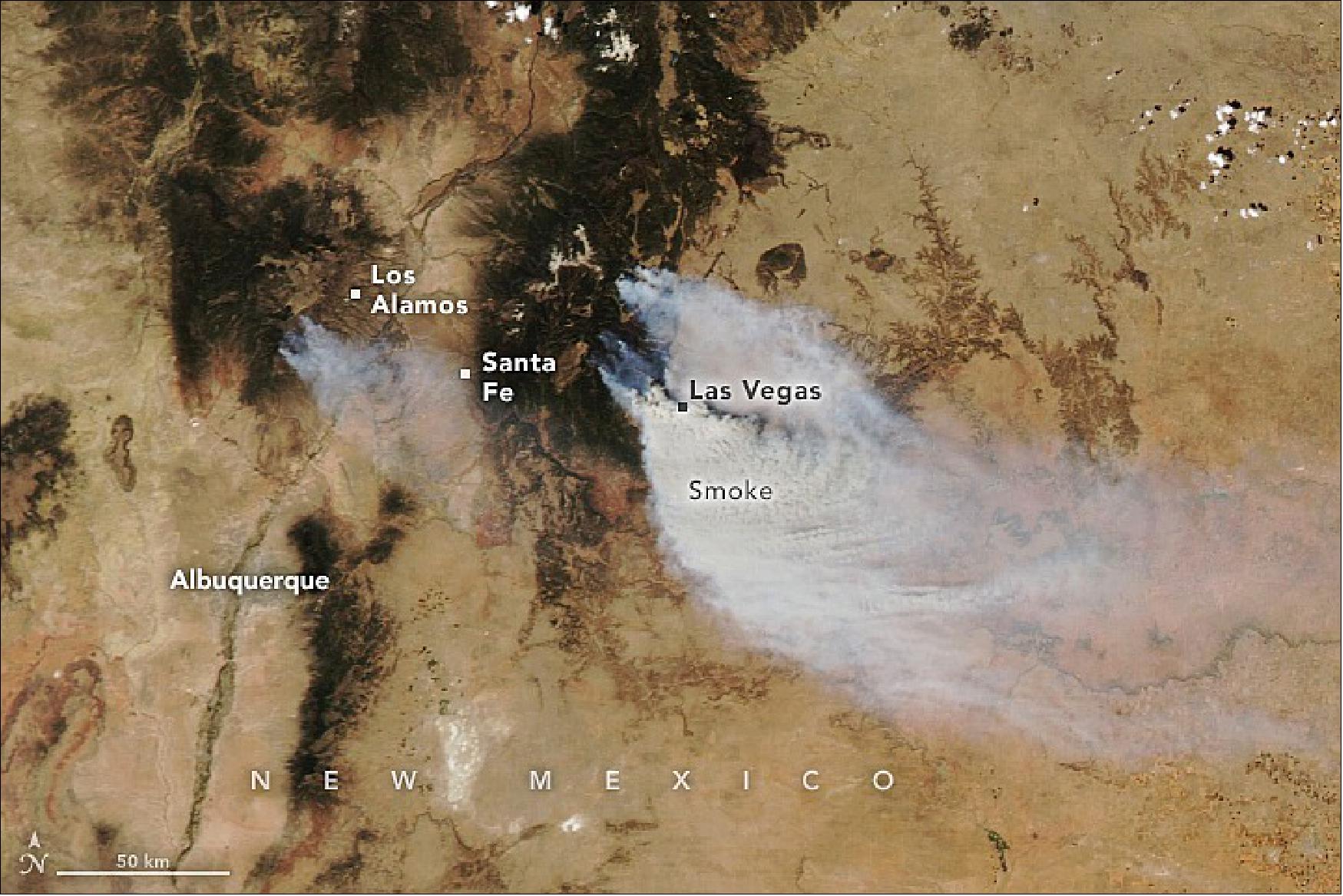 Figure 23: The natural-color image above was acquired on May 3 by the MODIS instrument on NASA’s Aqua satellite (image credit: NASA Earth Observatory image by Lauren Dauphin, using MODIS data from NASA EOSDIS LANCE and GIBS/Worldview. Story by Sara E. Pratt)
