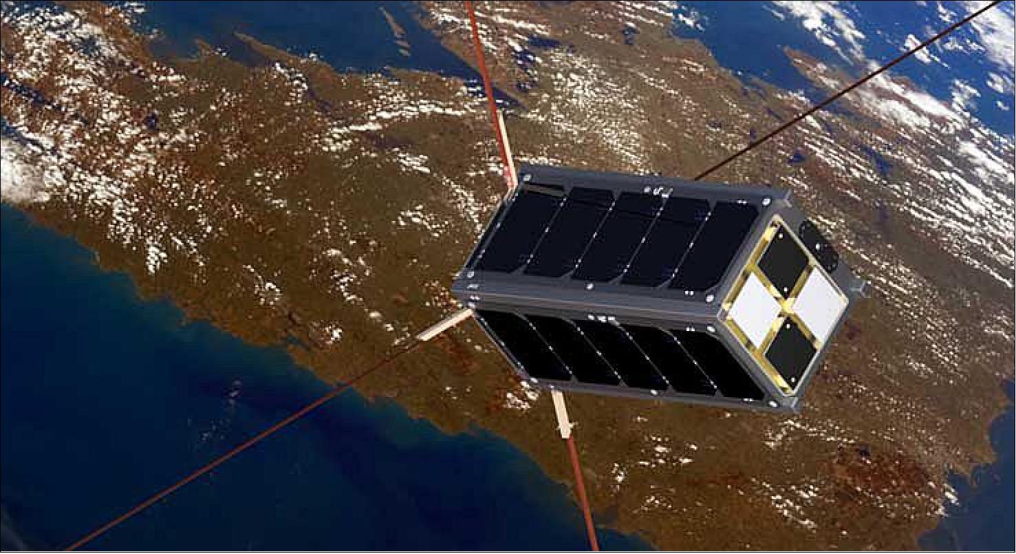 Artist's render of a fully operational EIRSAT-1 in orbit (image credit: Joe Thompson)