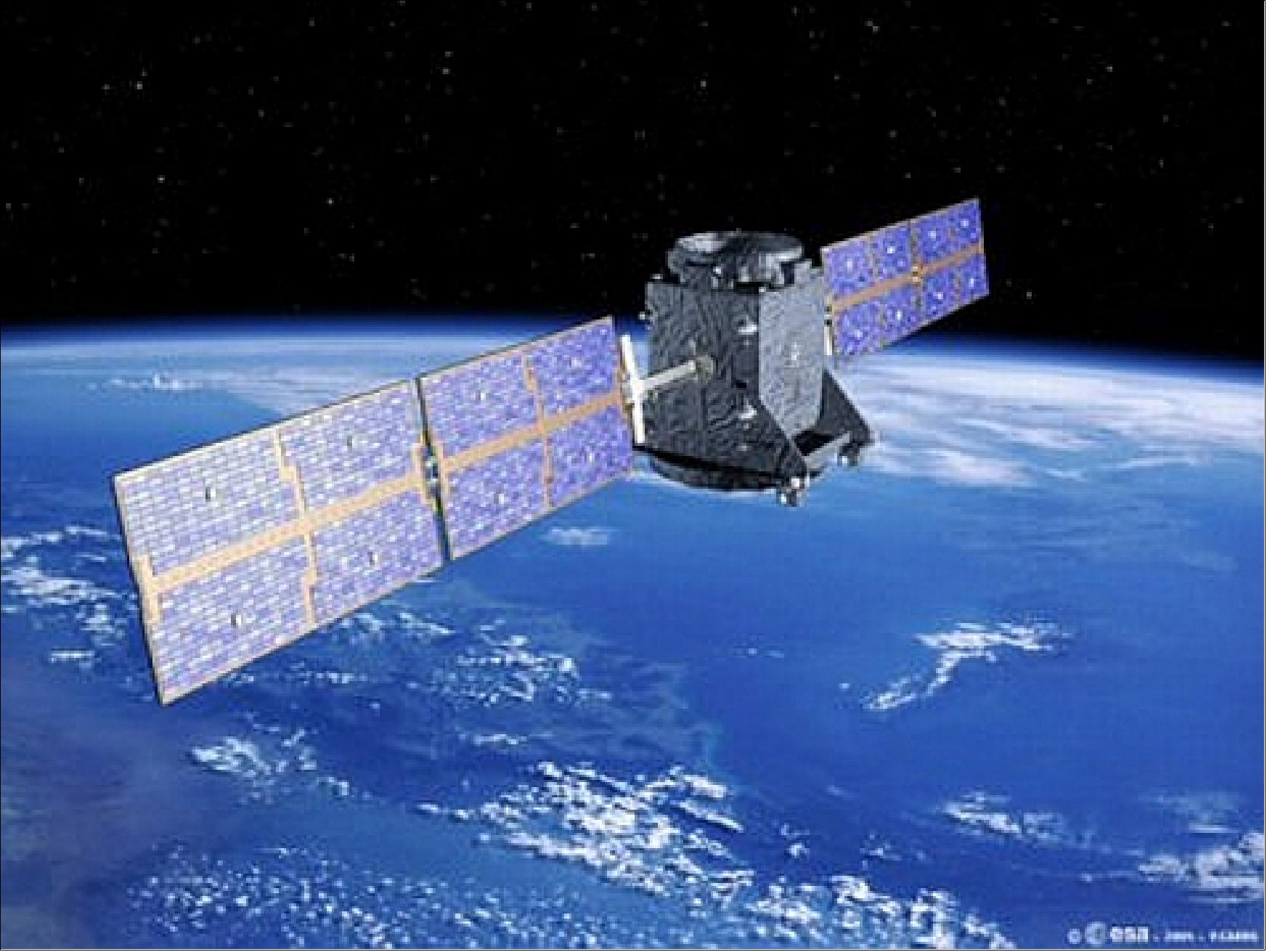 Figure 1: Artist's conception of the deployed GIOVE-A satellite (image credit: ESA)