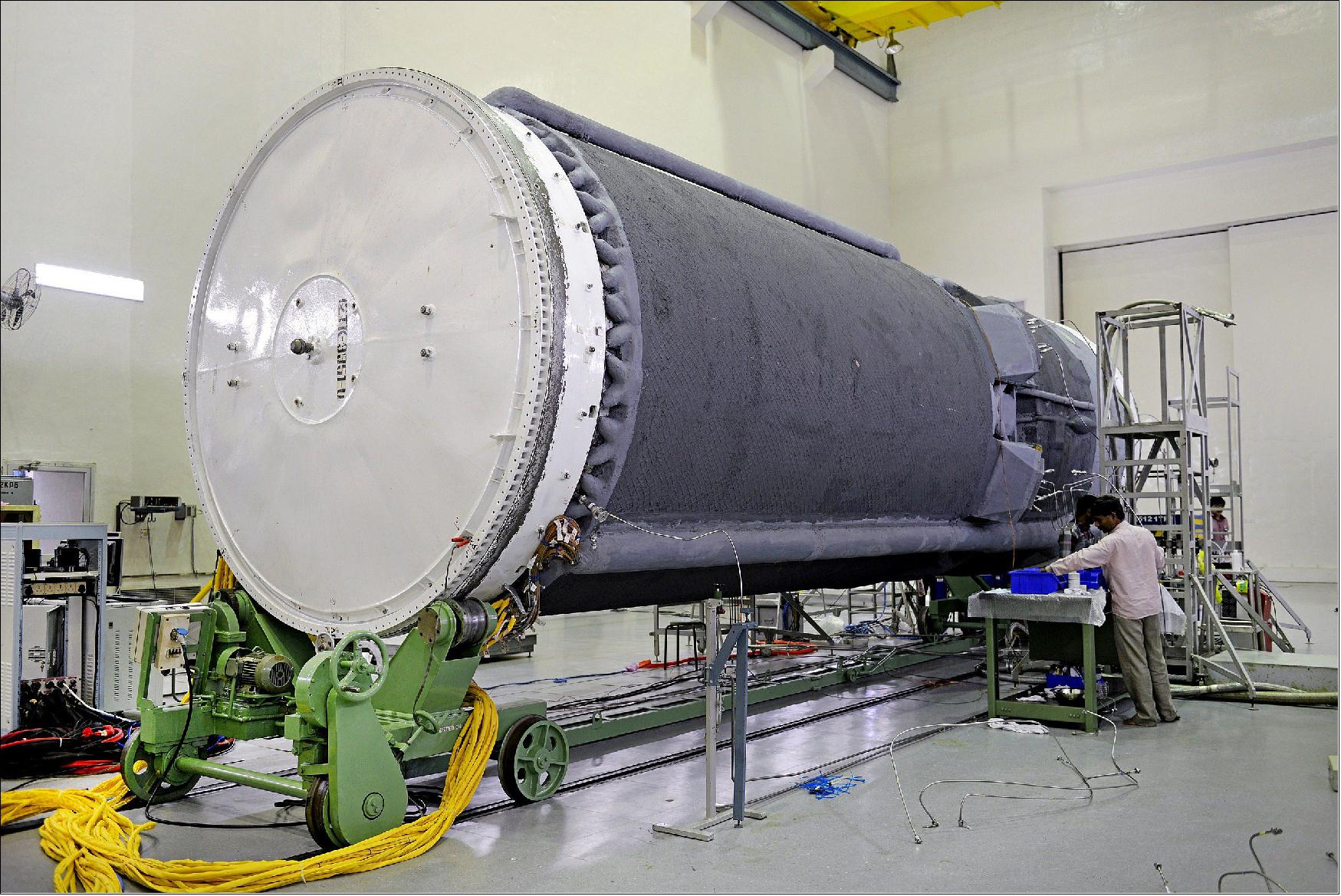 Figure 4: Indigenously developed CUS (Cryogenic Upper Stage) undergoing testing (image credit: ISRO)