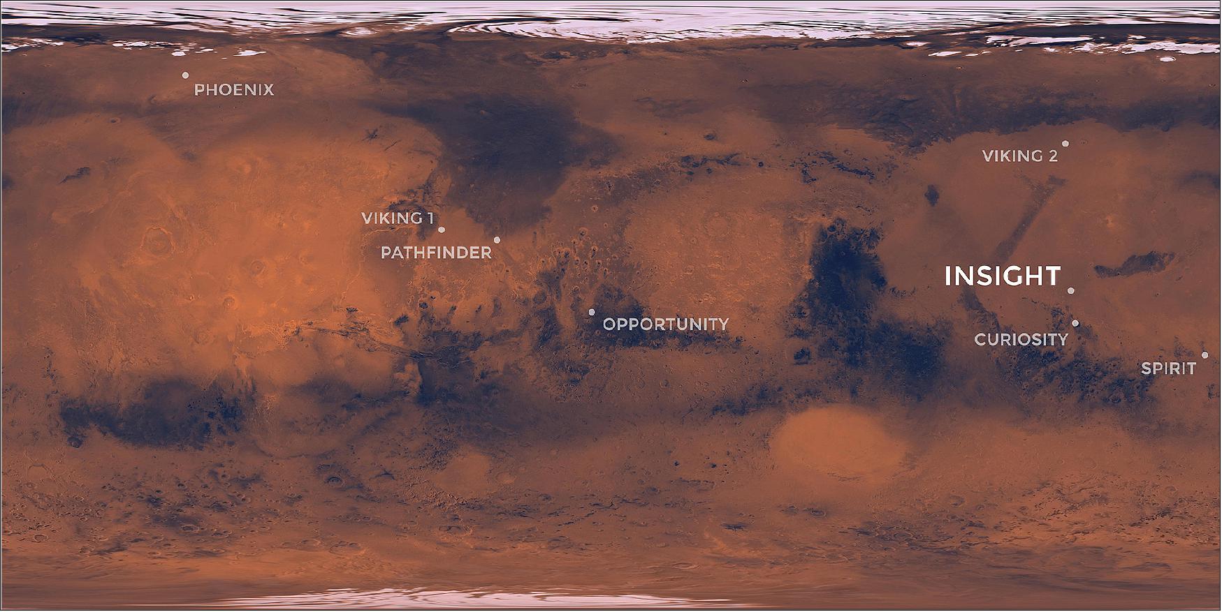 Figure 14: Elysium Planitia, a flat-smooth plain just north of the equator makes for the perfect location from which to study the deep Martian interior (image credit: NASA) 25)