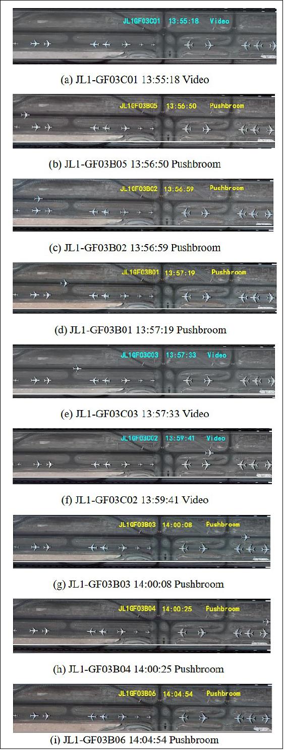 Figure 3: Nine satellites Images of one single target (image credit: CGSTL, HEAD)