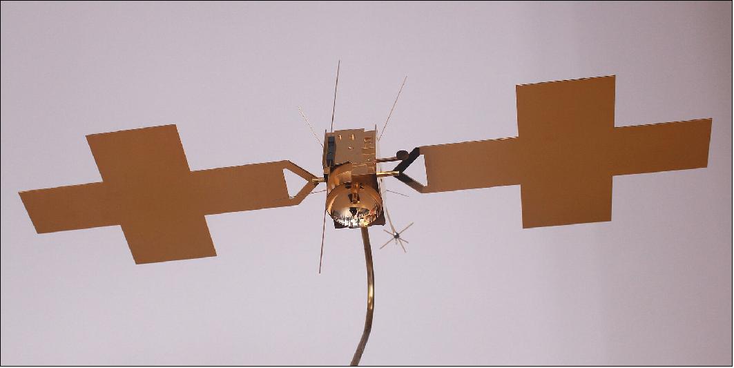 This model of JUICE was built by the Technical University of Dresden, Germany, and the tests were performed by the Austrian Academy of Sciences' Space Research Institute in Graz, Austria, as part of a project financed by the Austrian Research Promotion Agency (FFG). The lead scientist for the calibration effort was Georg Fischer of the Space Research Institute, also using computer simulations performed by Mykhaylo Panchenko (image credit: G. Fischer/IWF Graz)