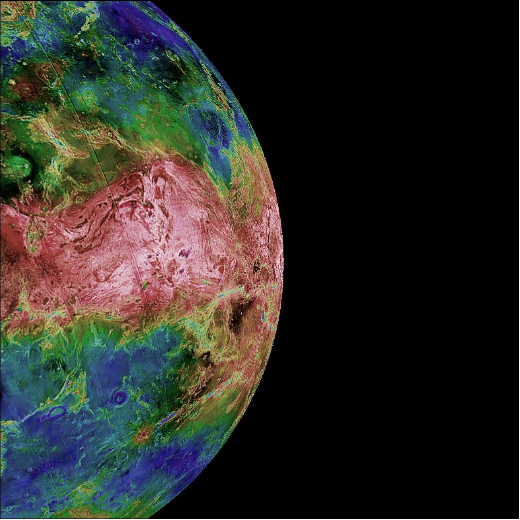 Figure 26: Surface features seen in the WISPR images match the ones seen in those from the Magellan mission (Figure 25), image credit: Magellan Team/JPL/USGS