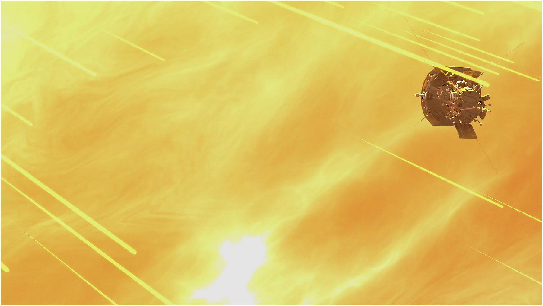 Figure 21: Illustration of NASA's Parker Solar Probe at the Sun (image credit: NASA/GSFC)