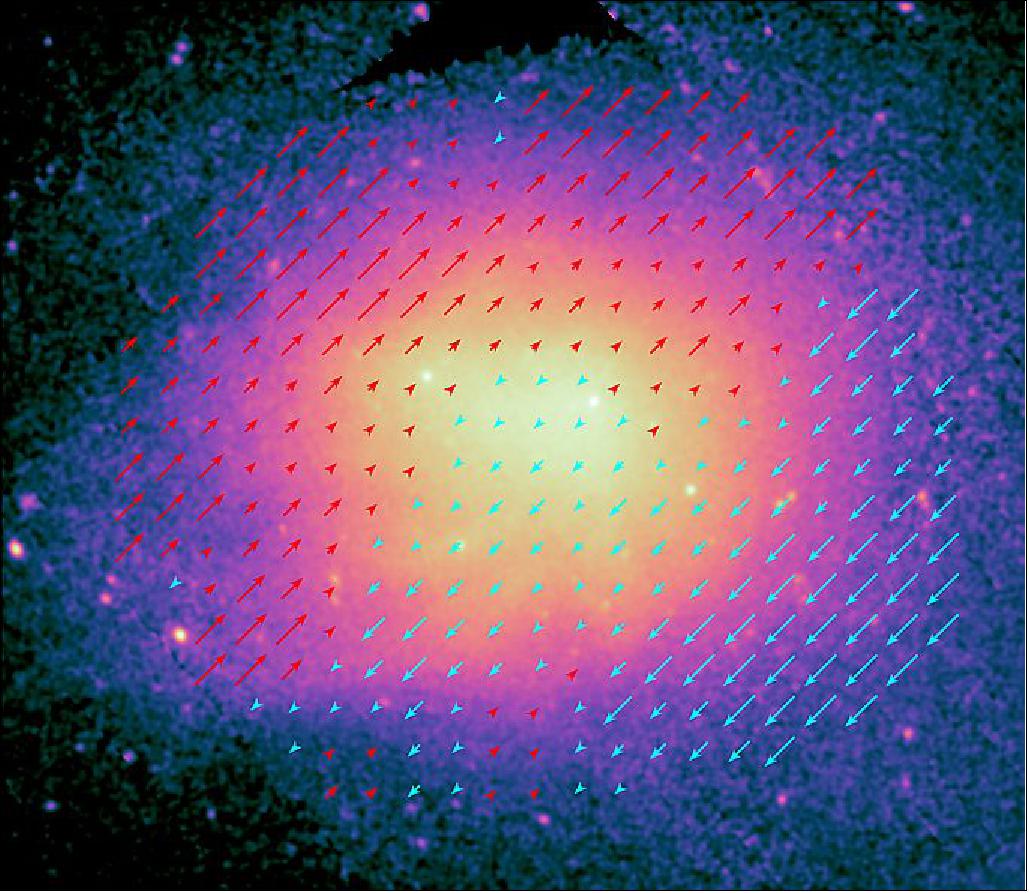 Figure 26: In the same way as in Figure 25, this image shows the bright, nearby, and massive Coma galaxy cluster in X-rays. The Coma’s density is relatively even across its area; it appears to comprise two major sub-clusters that are slowly merging together (image credit: ESA/XMM-Newton/J. Sanders et al. 2019, A&A)