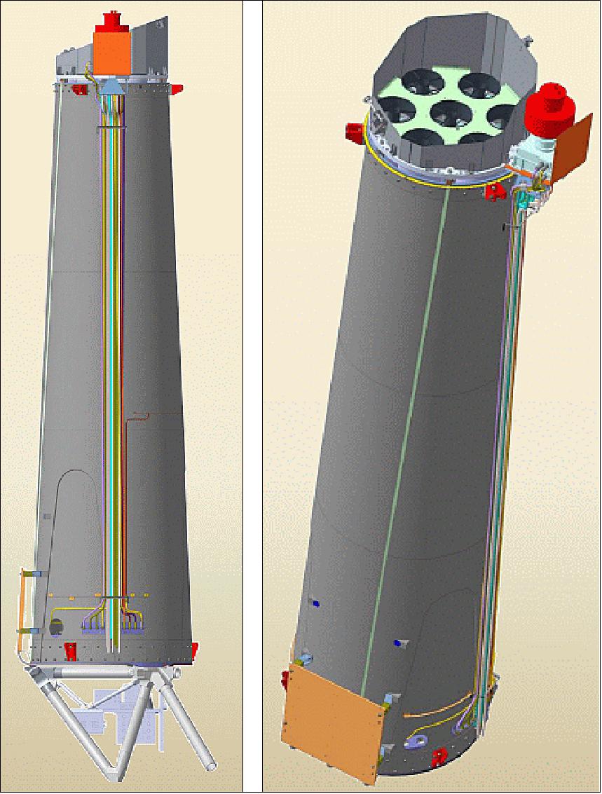 Figure 48: Two views of an ART-XC teleccope (image credit: ART-XC consortium)