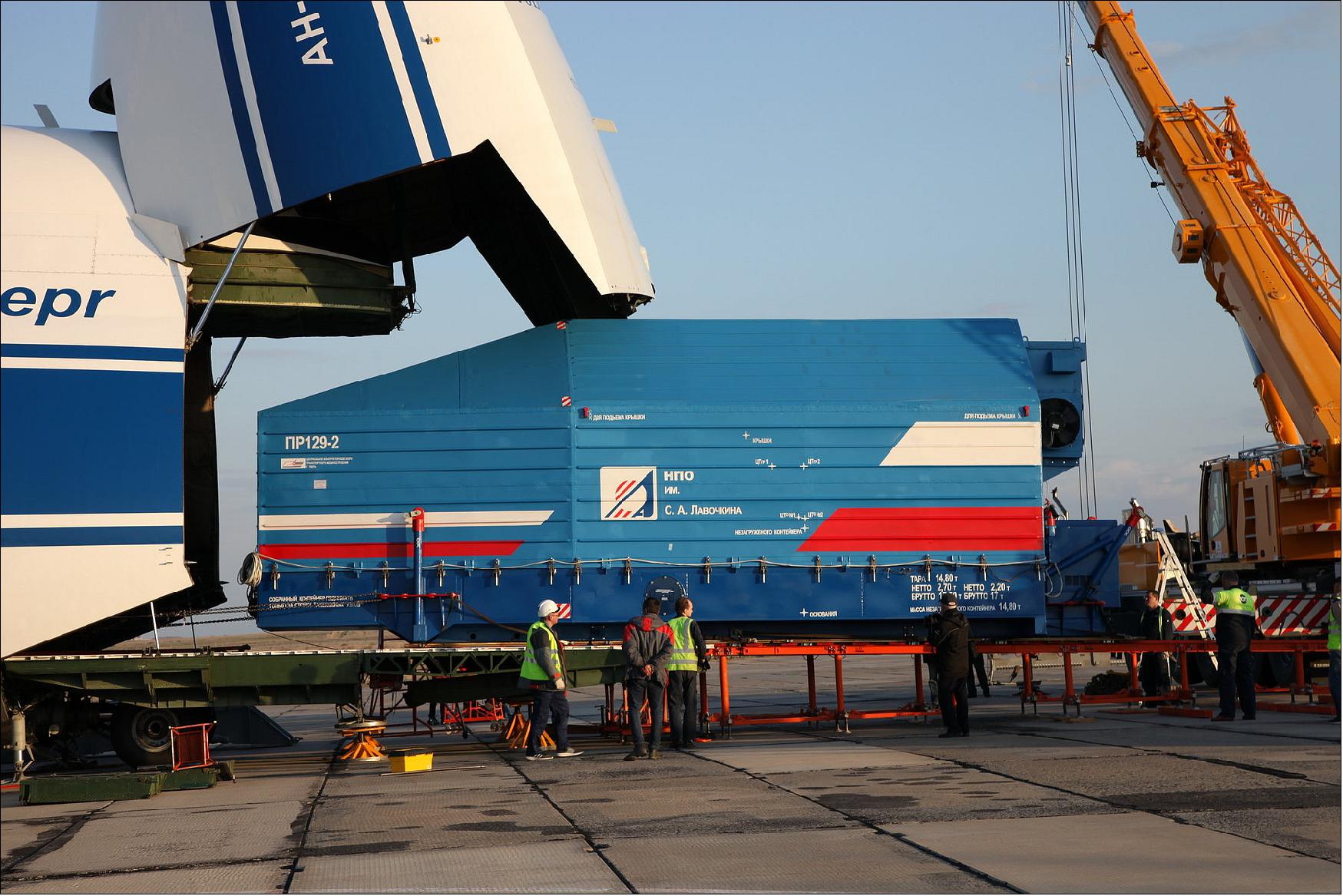 Figure 5: Spektr-RG with eROSITA is transported to the Baikonur Cosmodrome (image credit: Roskosmos)