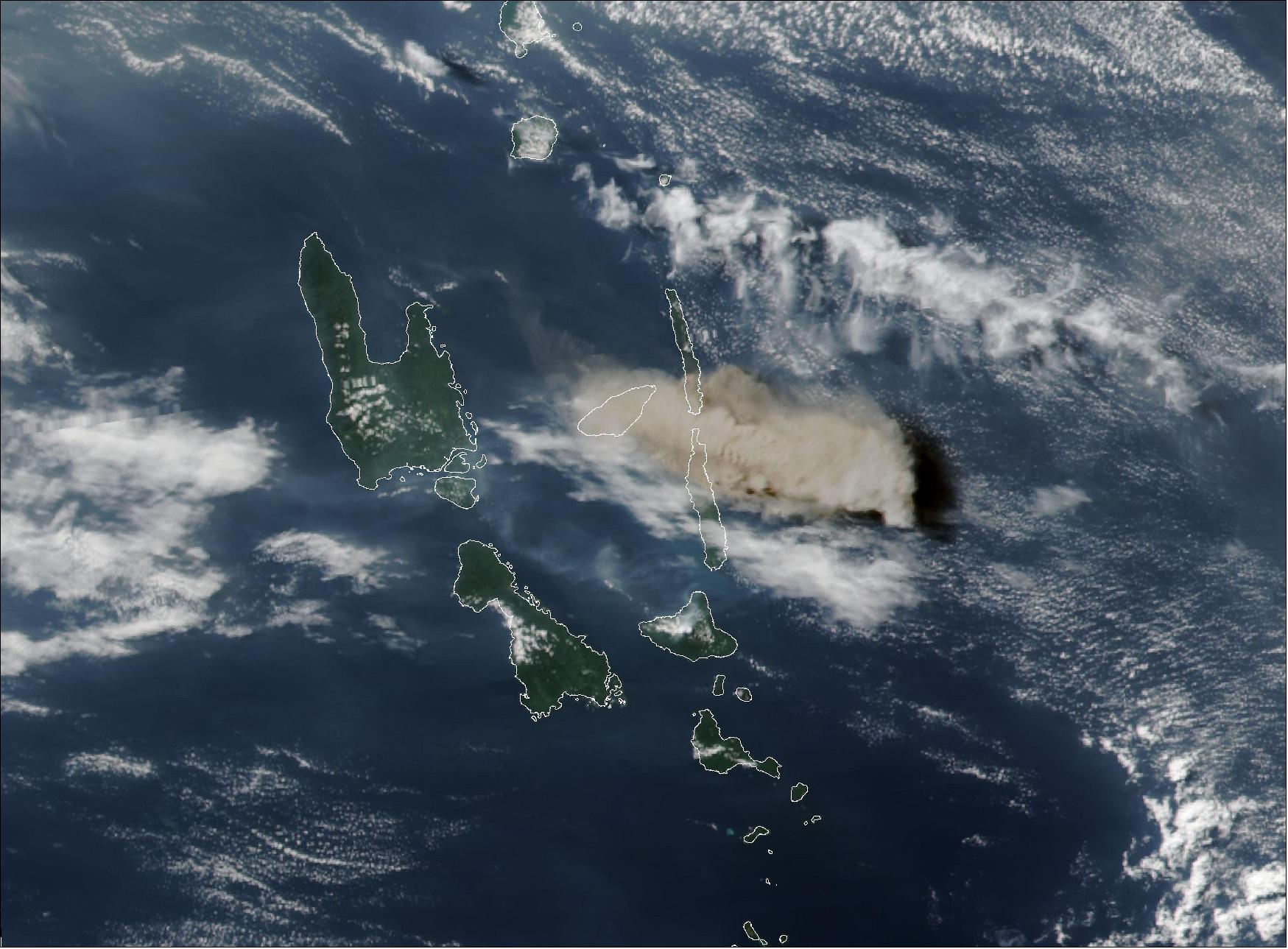 Figure 60: The natural-color image above was acquired on July 27, 2018, by the Visible Infrared Imaging Radiometer Suite (VIIRS) on Suomi NPP (image credit: Lauren Dauphin, NASA Earth Observatory)