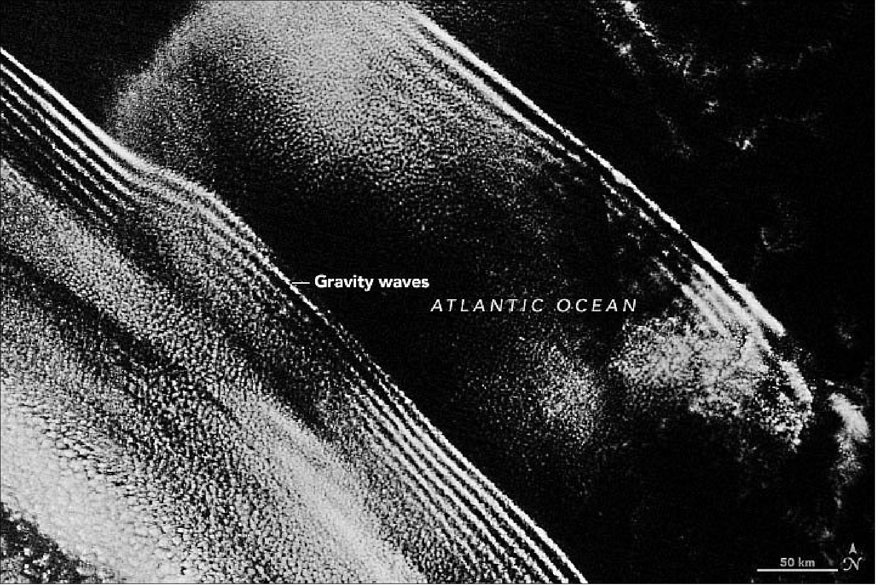 Figure 18: A detail nightime image of VIIRS off the coast of South Africa acquired on 10 May 2020 (image credit: NASA Earth Observatory)