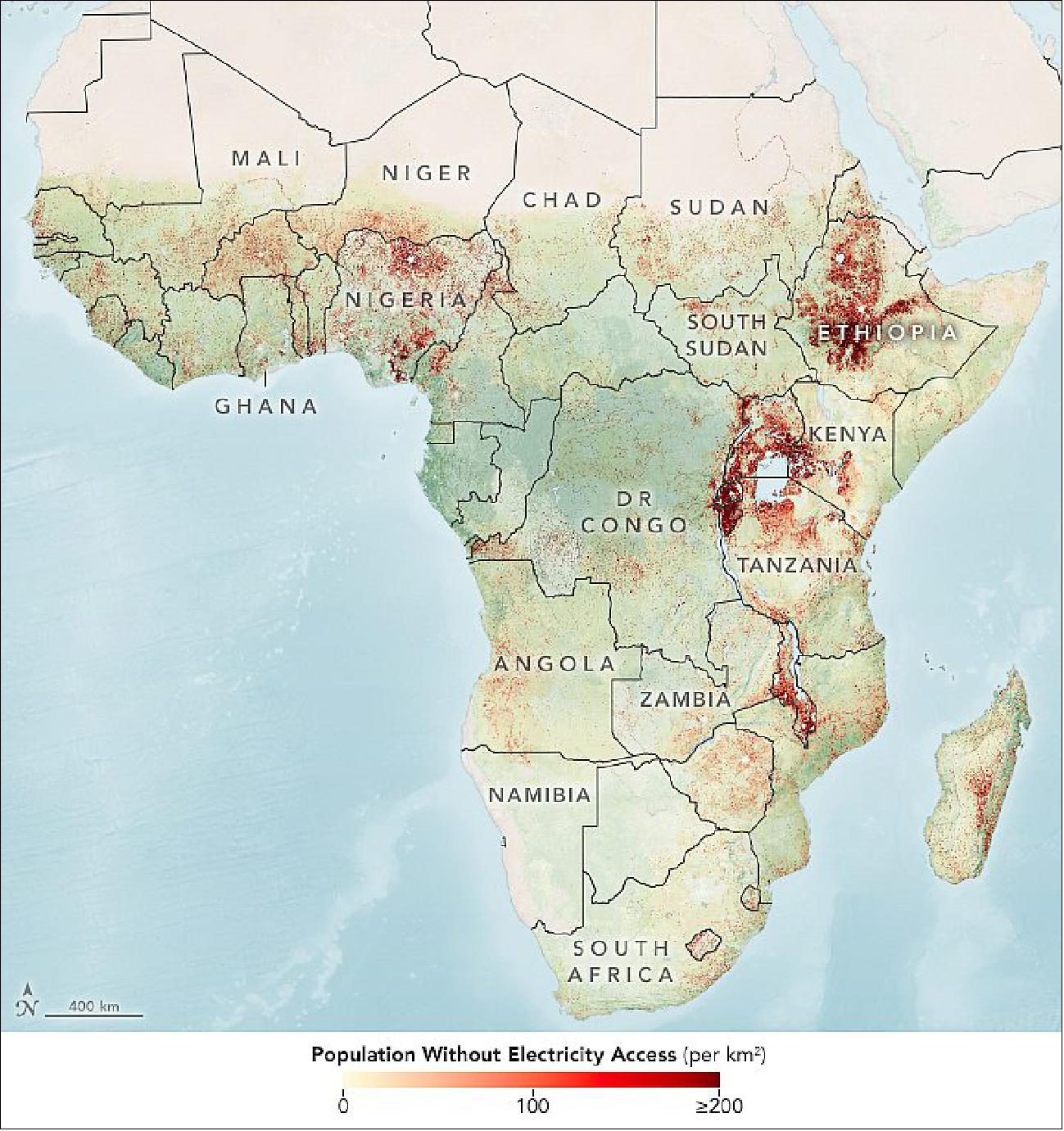 Figure 52: VIIRS image of Africa in 2018 (image credit: NASA Earth Observatory)